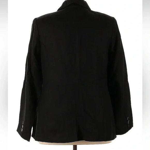 Jessica London Classic Black Linen Blend Blazer Jacket Plus Size 18W - Picture 2 of 2